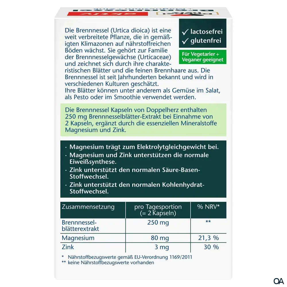 Doppelherz aktiv Brennnessel + Magnesium + Zink Kapseln