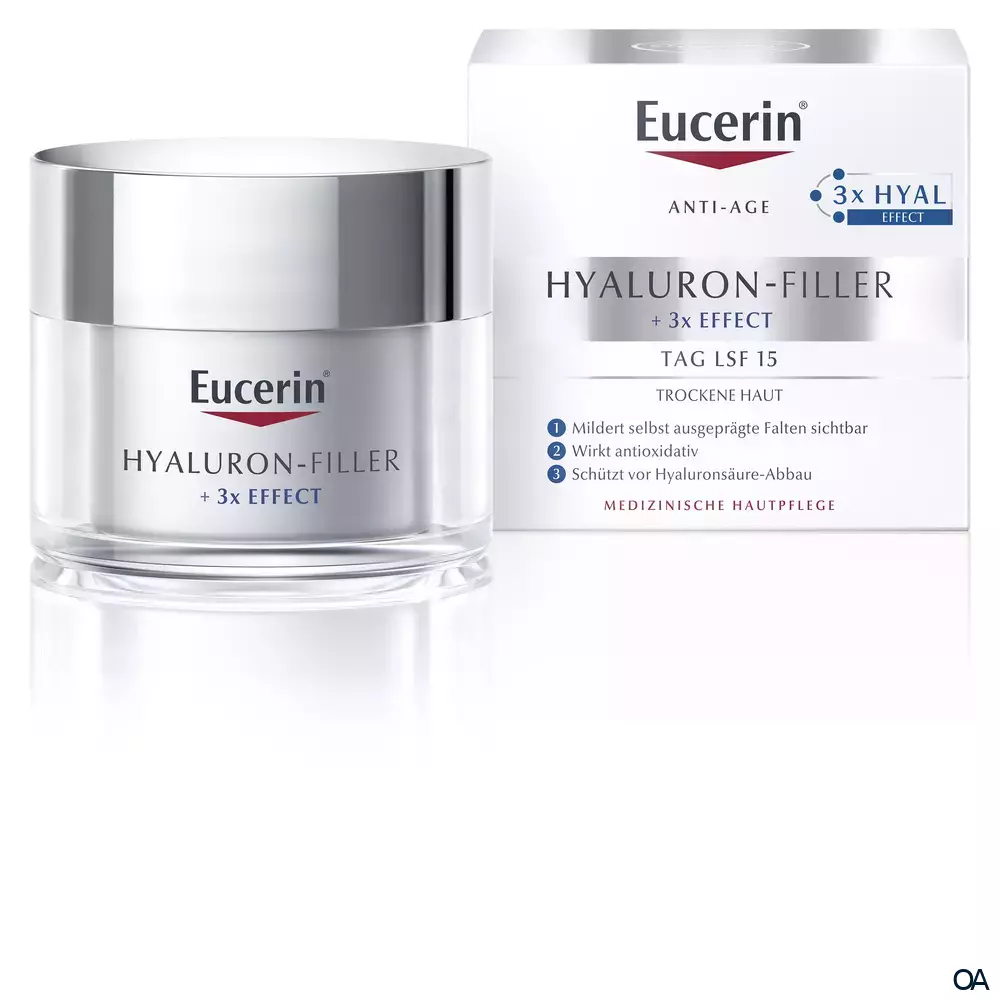 Eucerin® HYALURON-FILLER + 3x EFFECT LSF 15 Tagespflege für trockene Haut Eucerin® HYALURON-FILLER + 3x EFFECT LSF 15 Tagespflege für trockene Haut