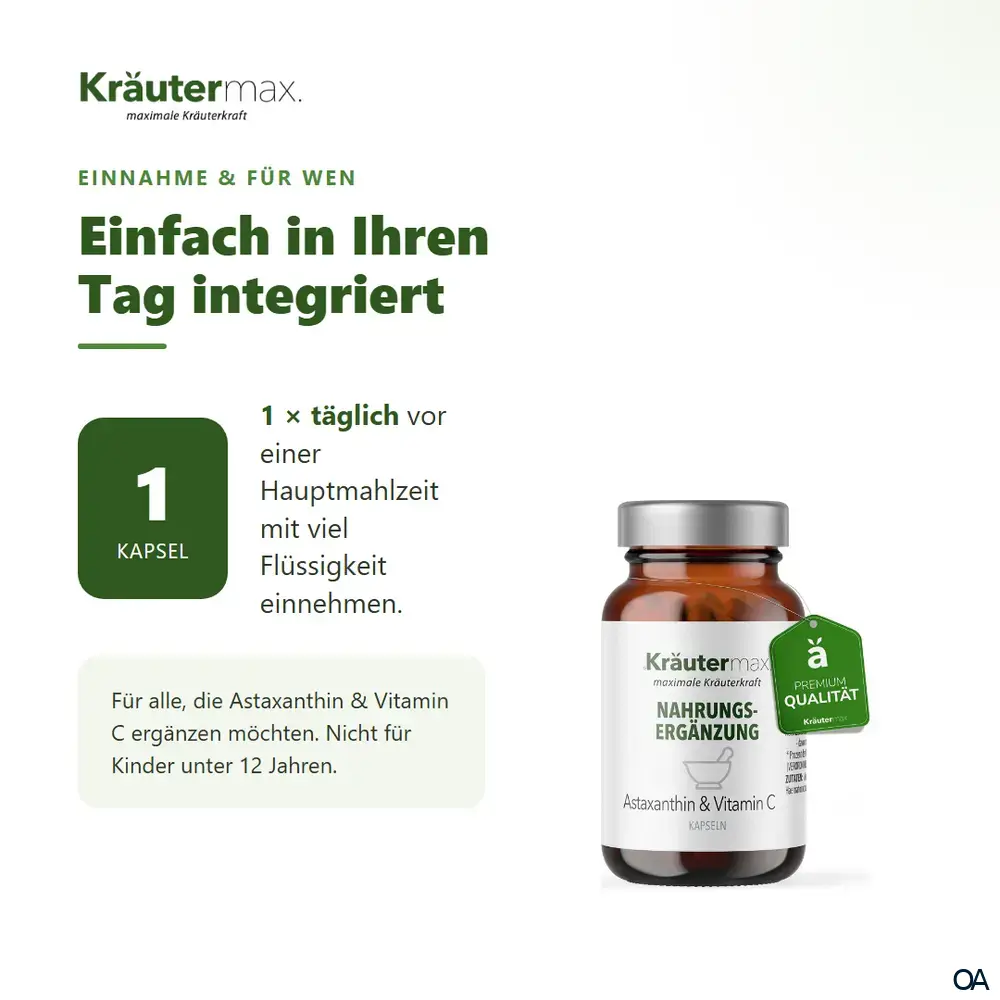 Kräutermax Astaxanthin Kapseln mit Vitamin C