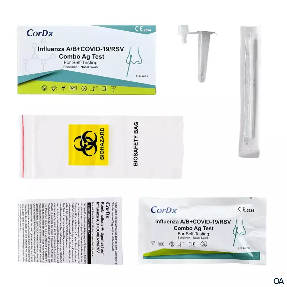 CorDx Influenza Test A + B, COVID-19, RSV, Kombitest 4in1 CorDx Influenza Test A + B, COVID-19, RSV, Kombitest 4in1