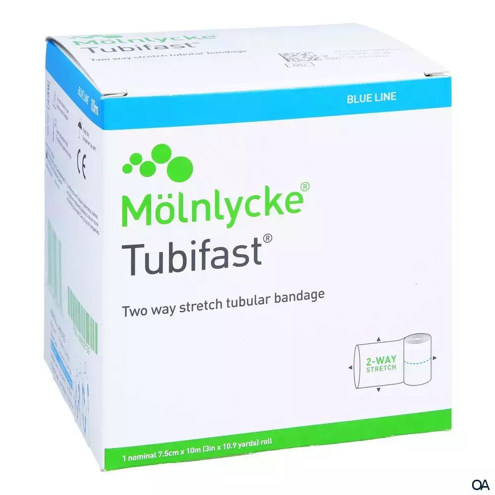 Tubifast® Schlauchverband mit Zwei-Wege-Stretch Rolle, Blau, 7,5 cm x 10 m