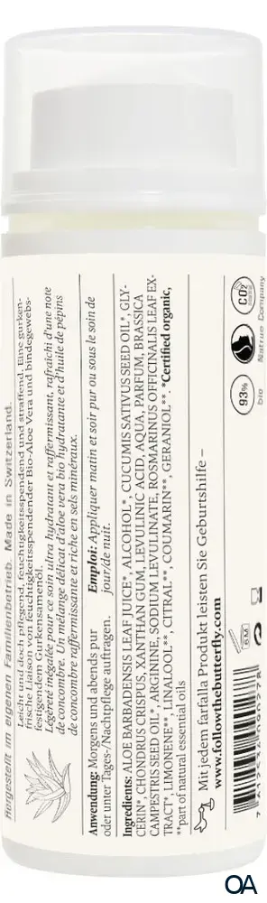 Farfalla Aloe Vera, Gurkenfrisches Feuchtigkeitsgel, Feuchtigkeit