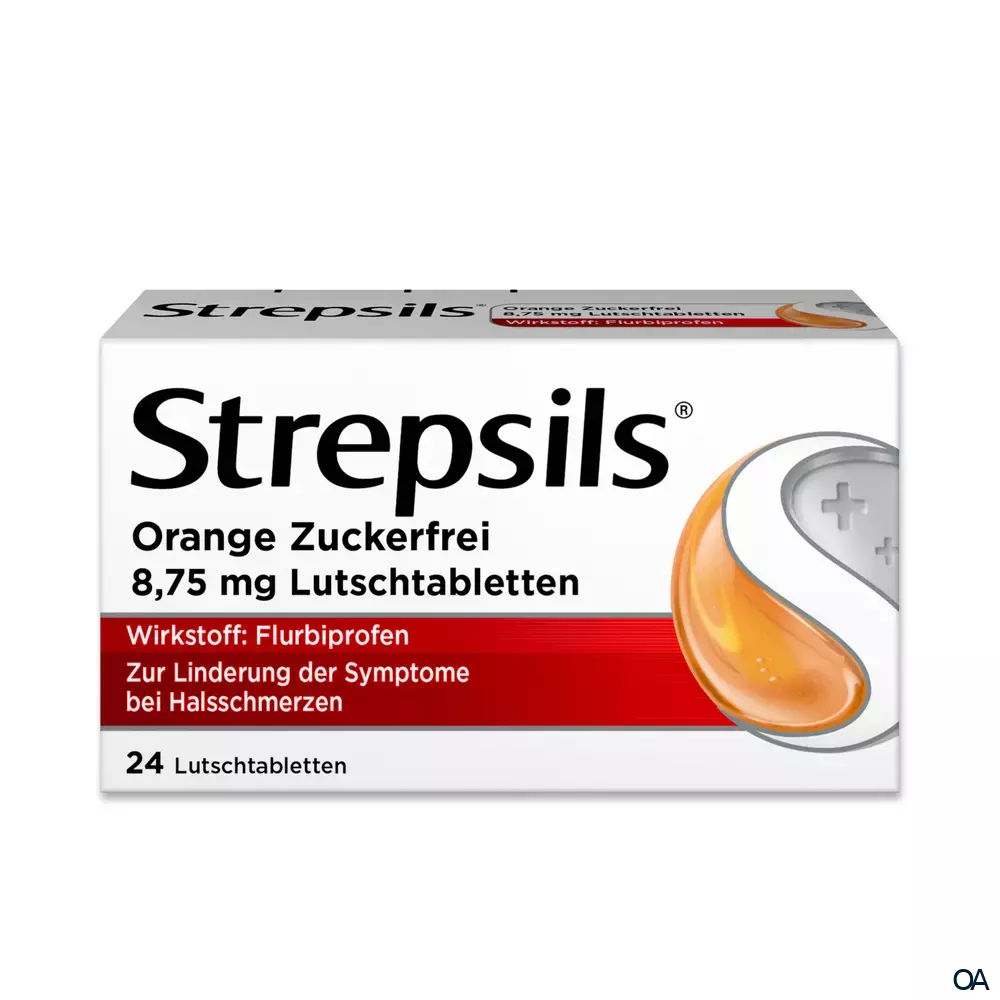 Strepsils® Orange Zuckerfrei 8,75 mg Lutschtabletten Strepsils® Orange Zuckerfrei 8,75 mg Lutschtabletten
