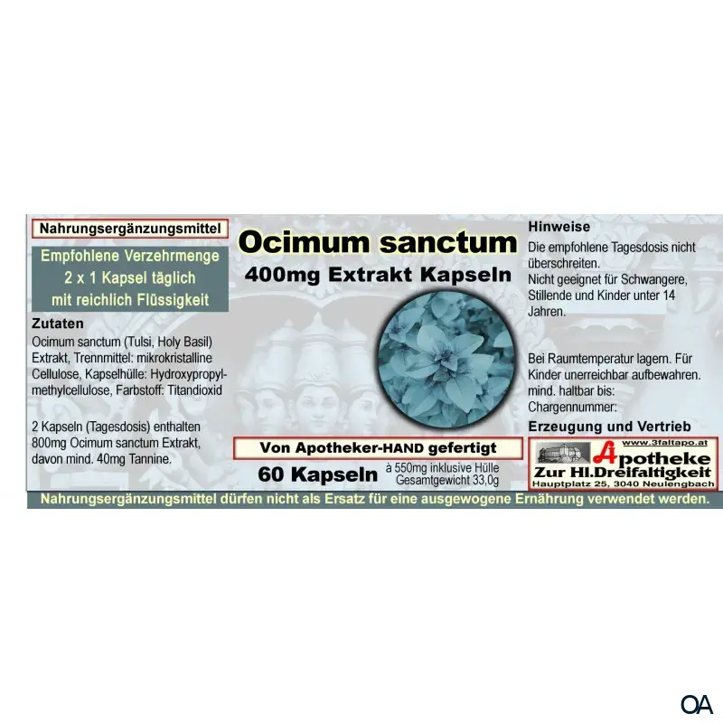 Ocimum sanctum 400 mg Extrakt Kapseln