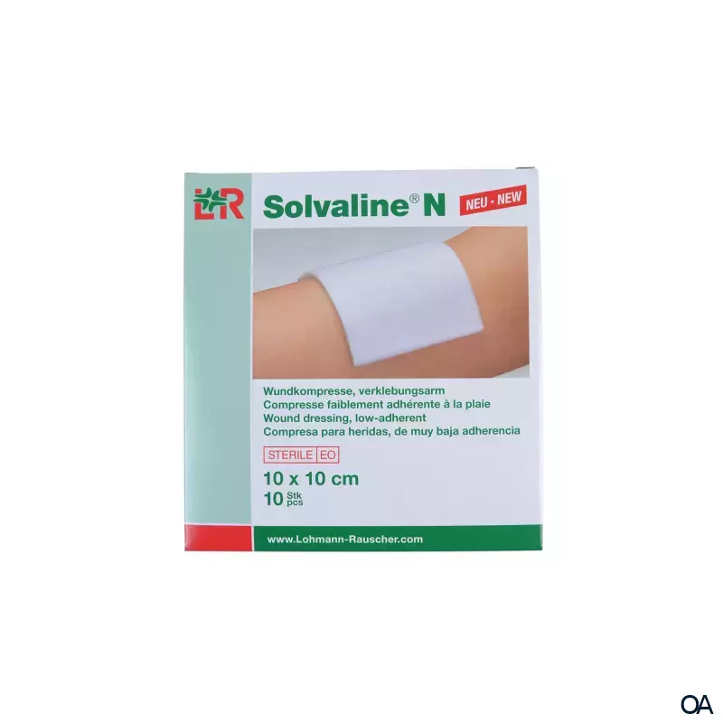Solvaline® N Wundkompressen steril, verklebungsarm, 10 x 10 cm