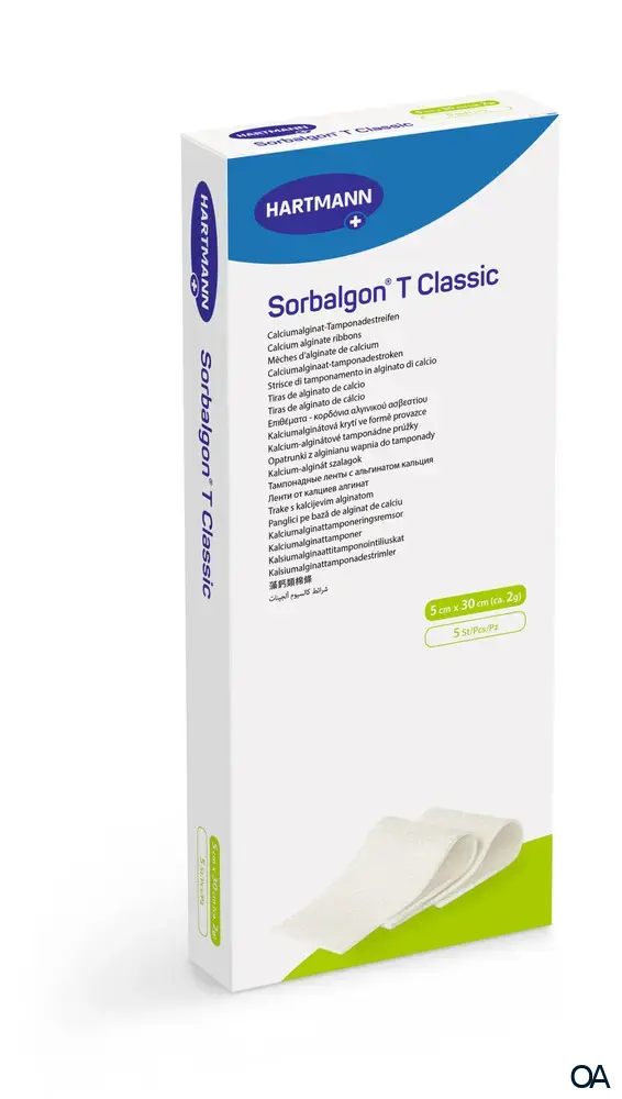 Sorbalgon® T Classic Calciumalginat-Tamponadestreifen steril, 5 x 30 cm (ca. 2 g)