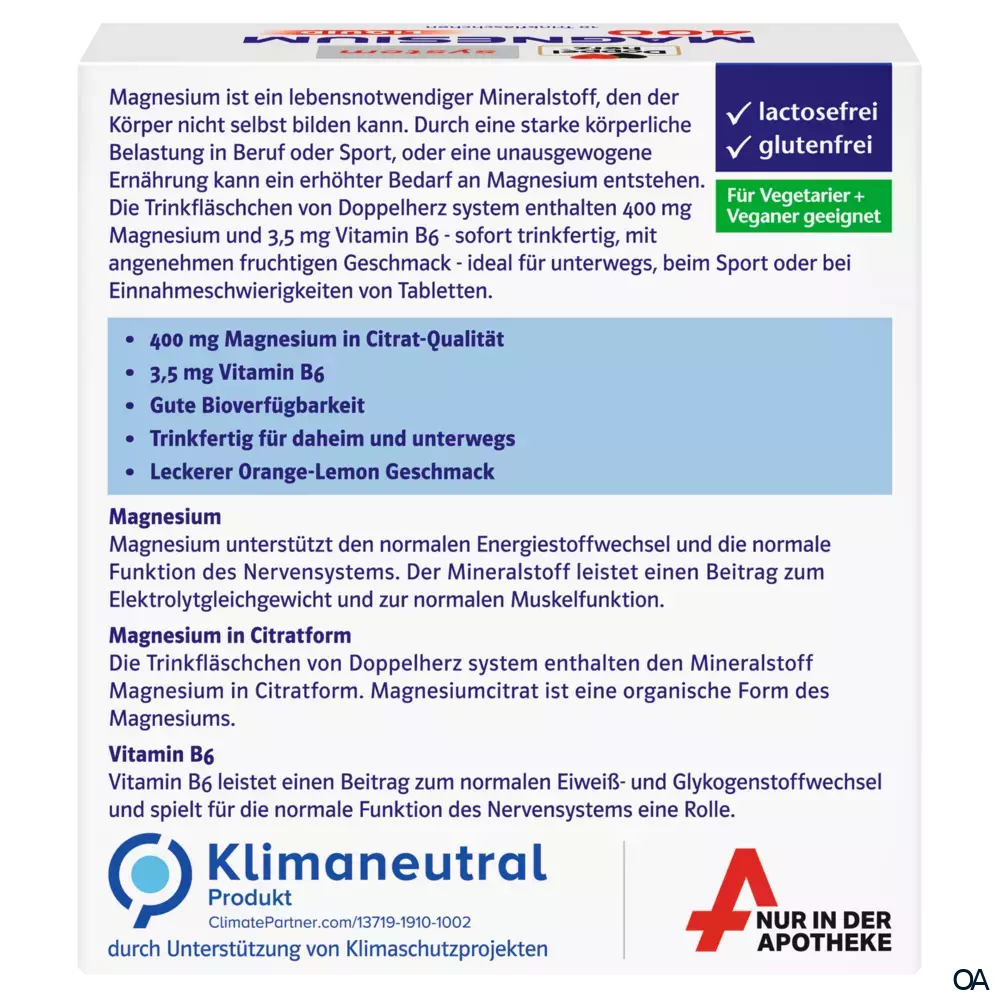 Doppelherz system Magnesium 400 Liquid Trinkfläschchen Doppelherz system Magnesium 400 Liquid Trinkfläschchen