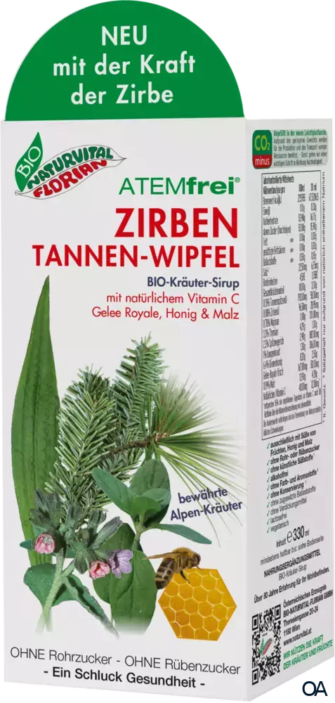 Bio Naturvital Florian Atemfrei Zirben Tannenwipfel Bio Kräuter-Sirup Bio Naturvital Florian Atemfrei Zirben Tannenwipfel Bio Kräuter-Sirup