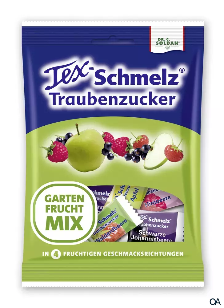 Tex-Schmelz Traubenzucker Gartenfrucht-Mix, zuckerhaltig Tex-Schmelz Traubenzucker Gartenfrucht-Mix, zuckerhaltig