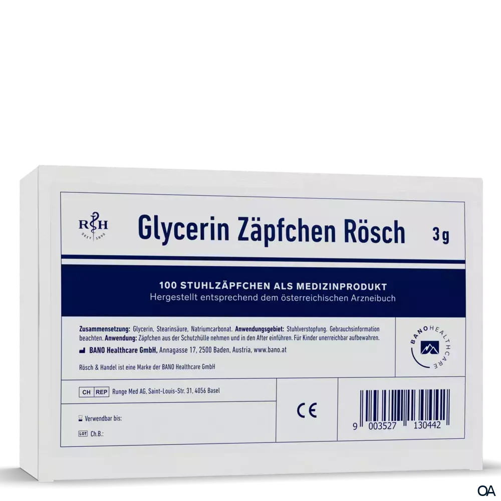 RÖSCH & HANDEL Glycerin Zäpfchen 3 g