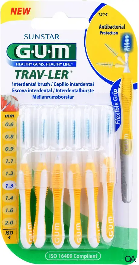 GUM® TRAV-LER® Interdentalbürsten Tanne ISO 4 - Ø 1,3 mm - Gelb GUM® TRAV-LER® Interdentalbürsten Tanne ISO 4 - Ø 1,3 mm - Gelb