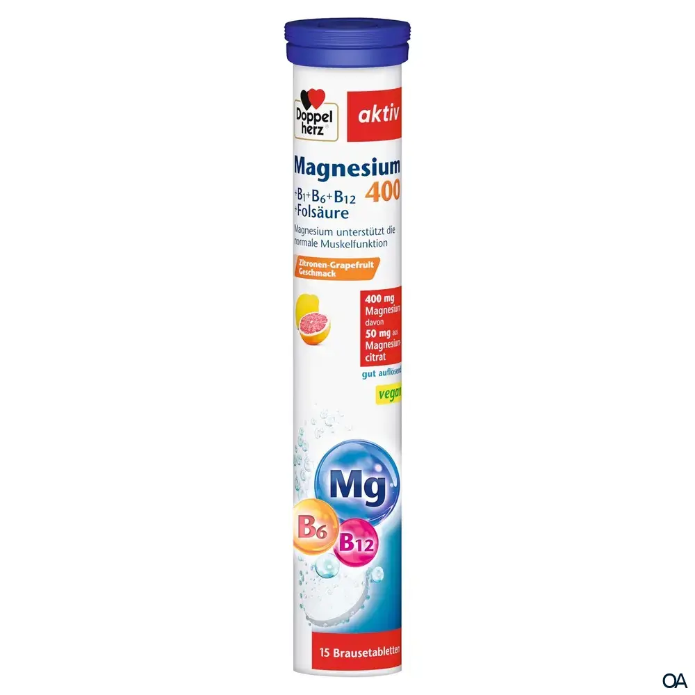 Doppelherz aktiv Magnesium 400 Brausetabletten + B1 + B6 + B12 + Folsäure