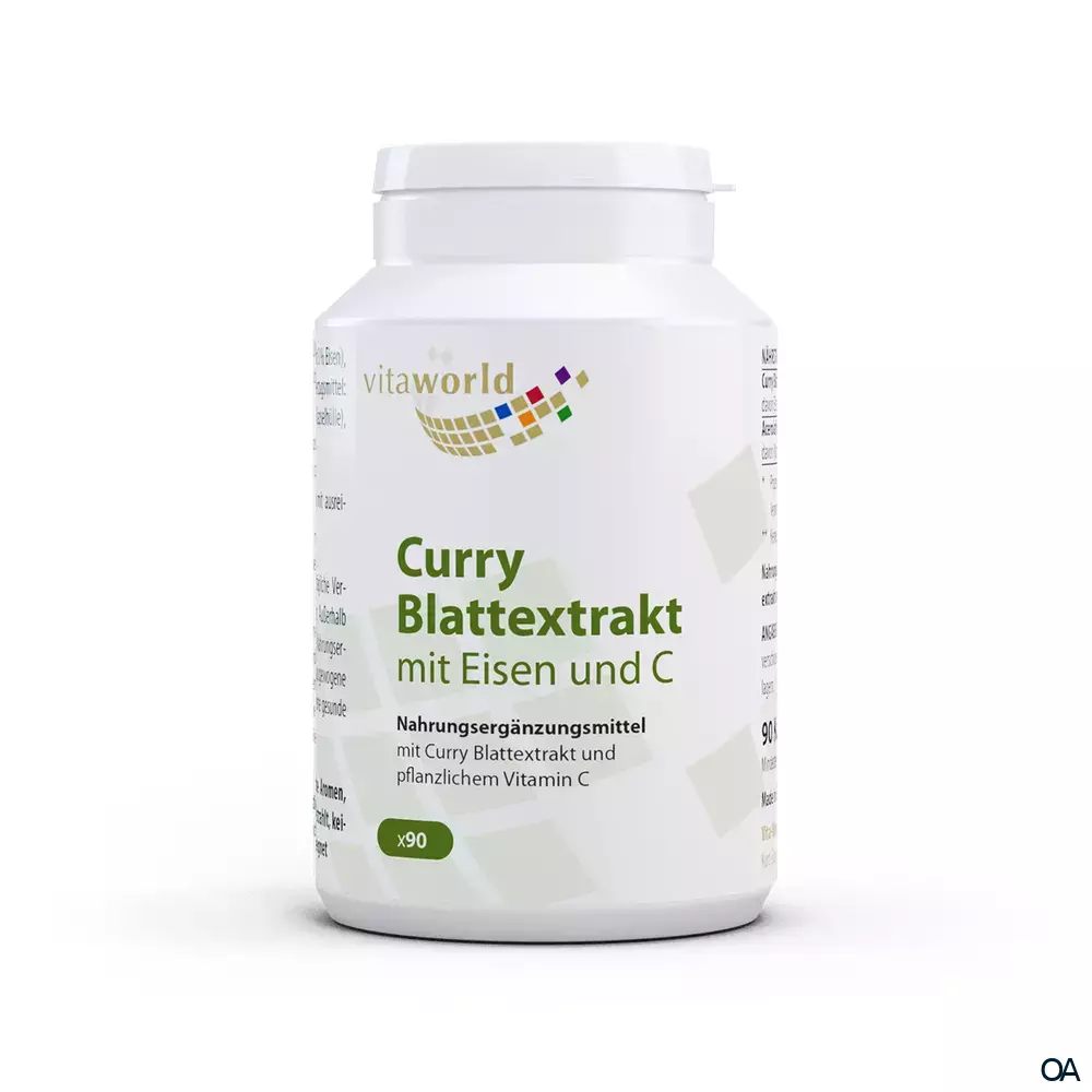 Vitaworld Curry Blattextrakt mit Eisen und C Kapseln Vitaworld Curry Blattextrakt mit Eisen und C Kapseln