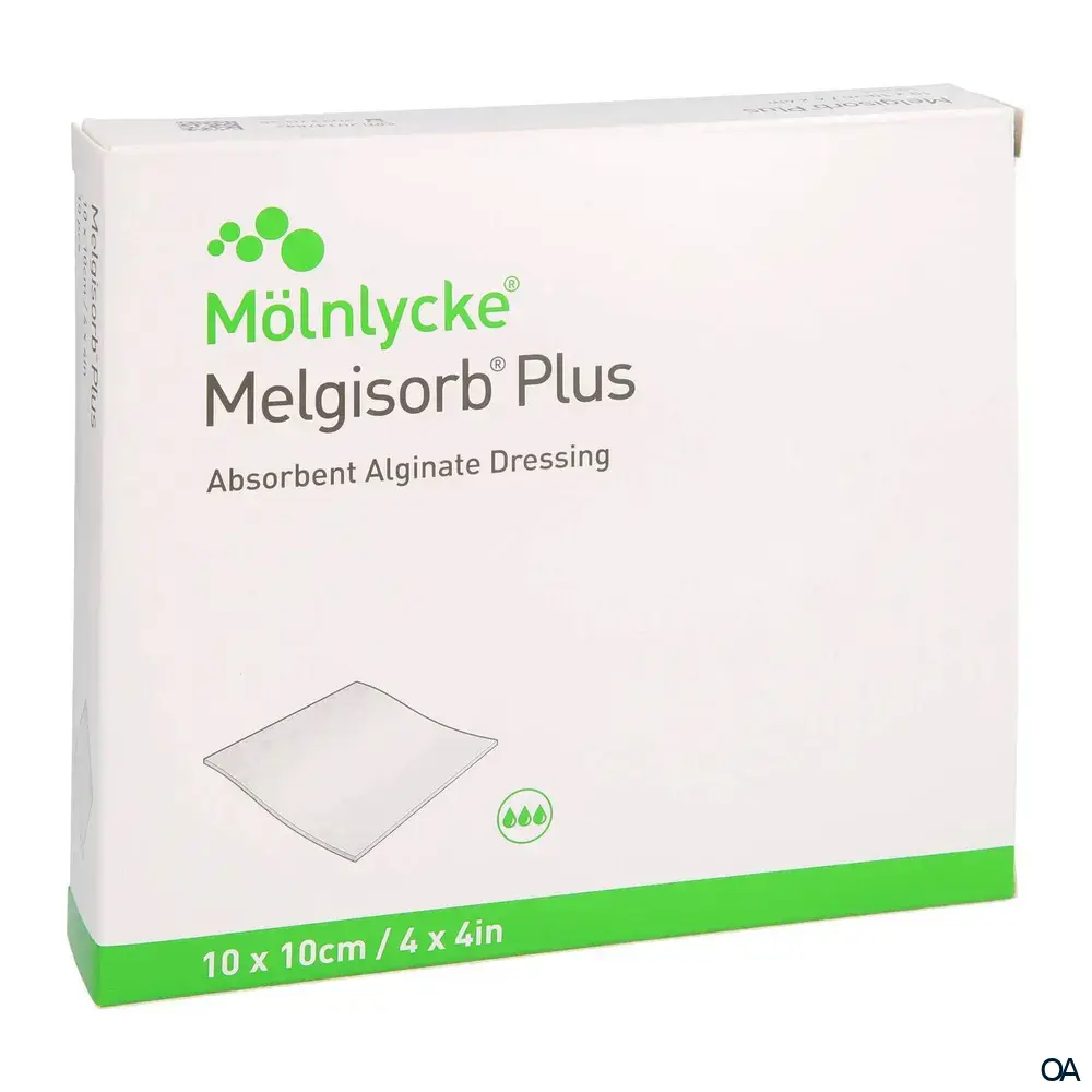 Mölnlycke® Melgisorb® Plus Alginat-Kompresse steril, 10 x 10 cm Mölnlycke® Melgisorb® Plus Alginat-Kompresse steril, 10 x 10 cm