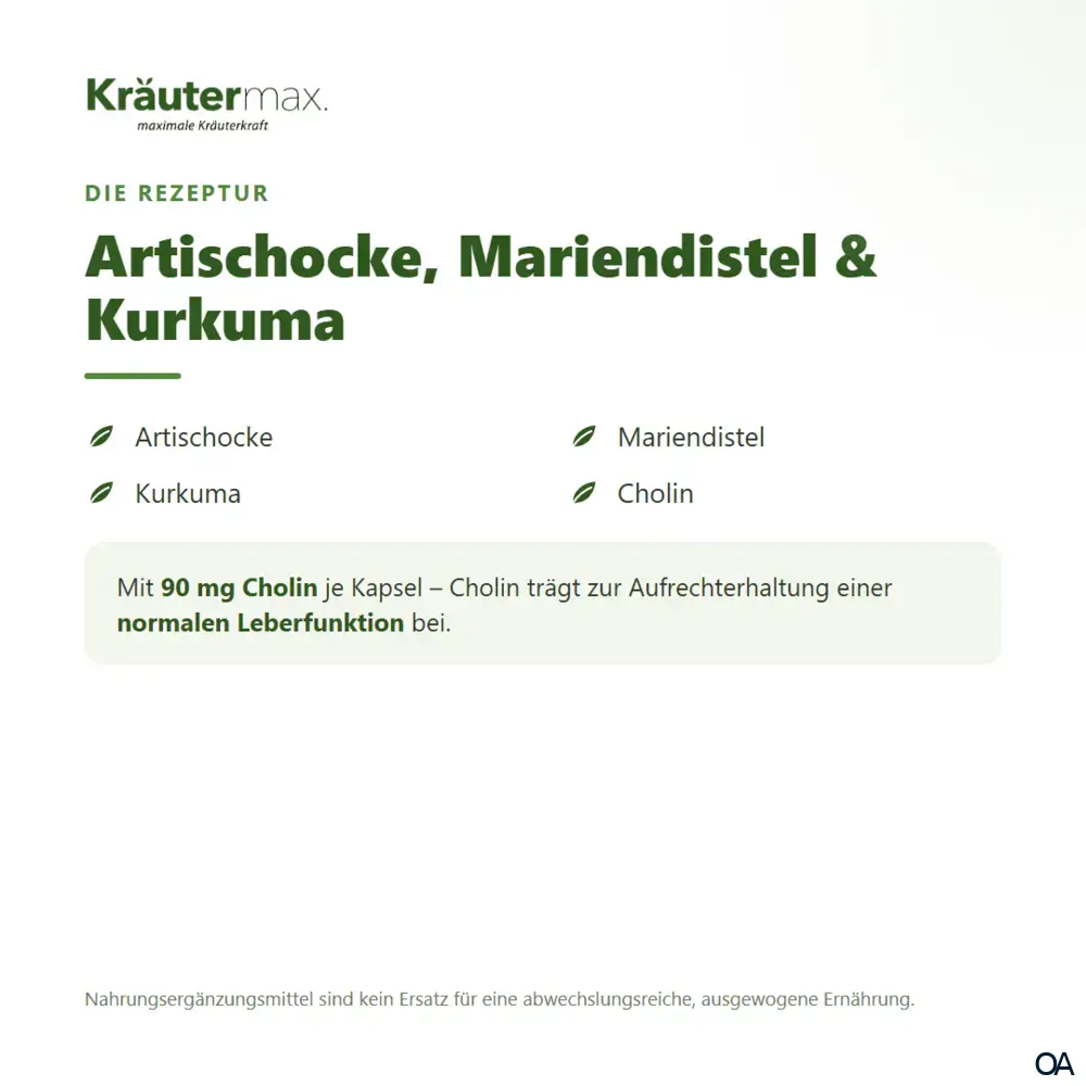 Kräutermax Artischocken Kapseln plus Mariendistel Samen