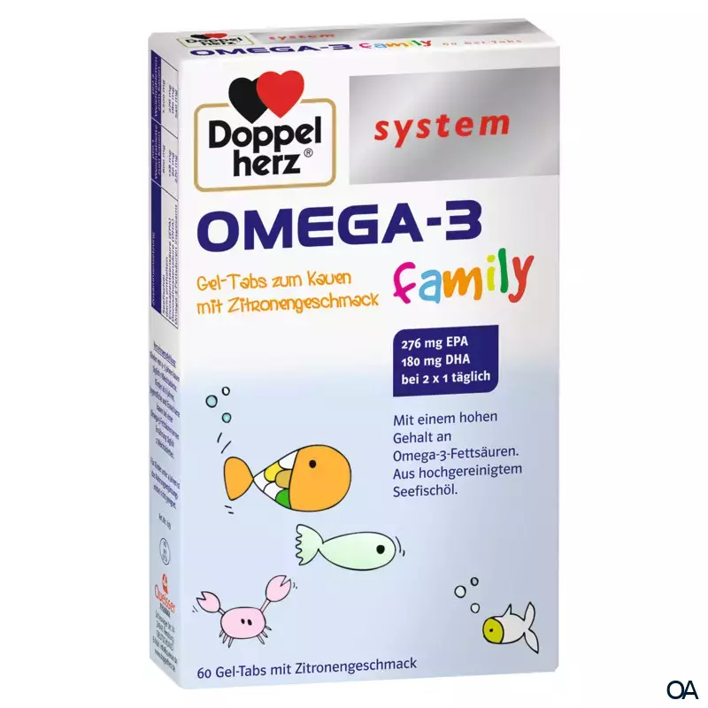 Doppelherz system OMEGA-3 family Gel-Tabs Zitrone Doppelherz system OMEGA-3 family Gel-Tabs Zitrone