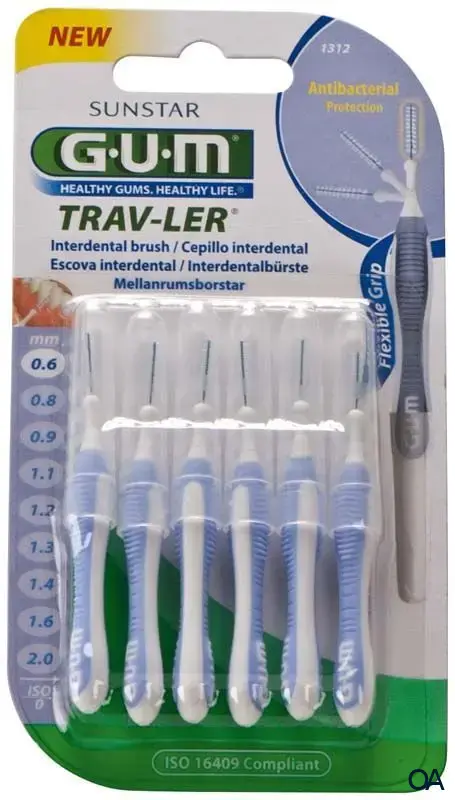 GUM® TRAV-LER® Interdentalbürsten Kerze ISO 0 - Ø 0,6 mm - Hellblau GUM® TRAV-LER® Interdentalbürsten Kerze ISO 0 - Ø 0,6 mm - Hellblau