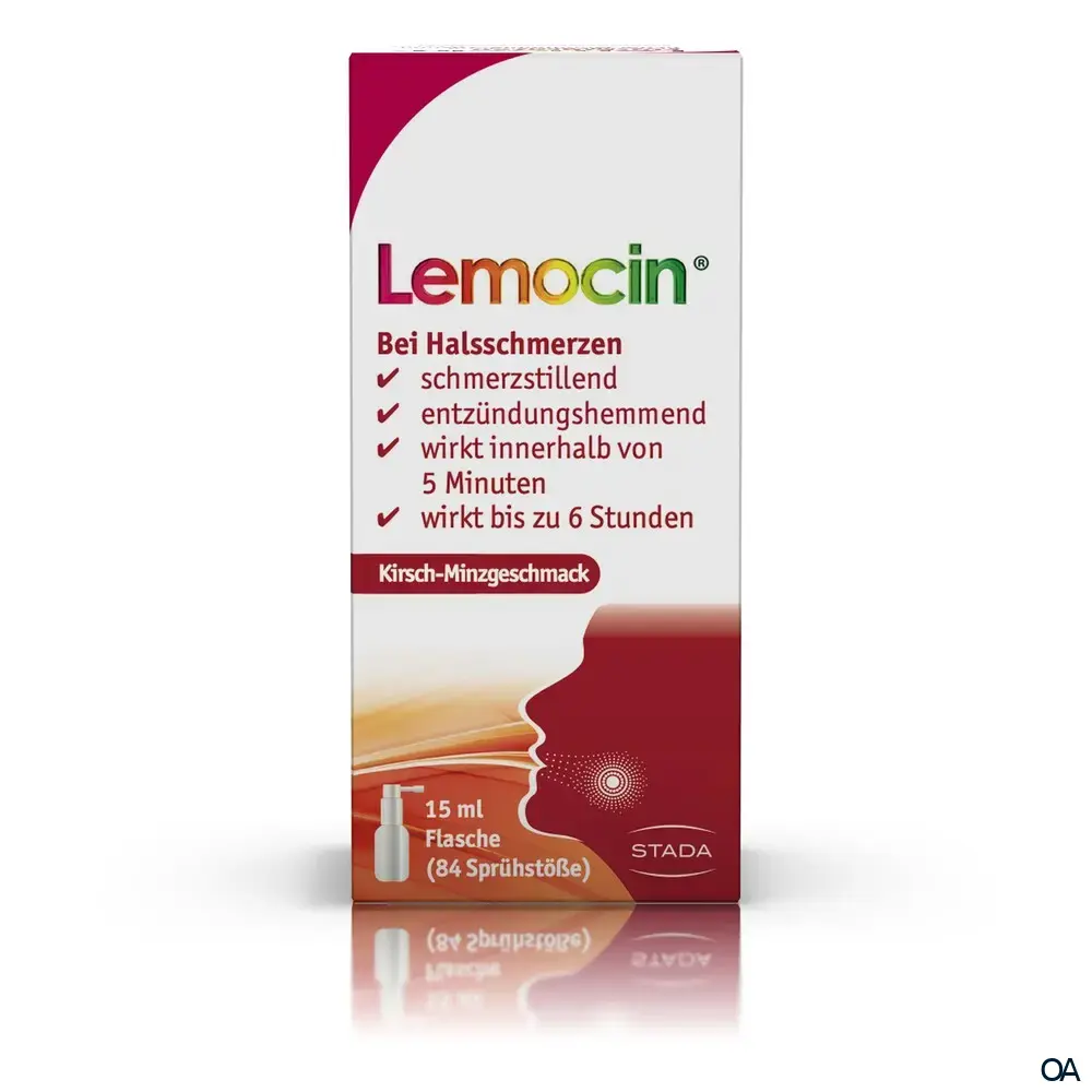 Lemocin® Flurbiprofen 8,75 mg/Dosis Spray zur Anwendung in der Mundhöhle Lemocin® Flurbiprofen 8,75 mg/Dosis Spray zur Anwendung in der Mundhöhle