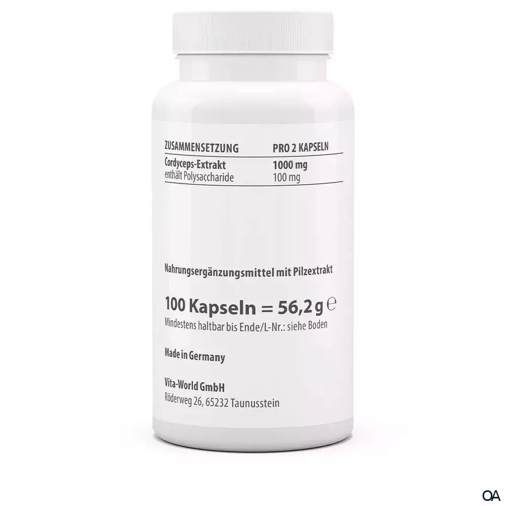 Vitaworld Cordyceps sinensis CS-4 Extrakt 500 mg Kapseln Vitaworld Cordyceps sinensis CS-4 Extrakt 500 mg Kapseln