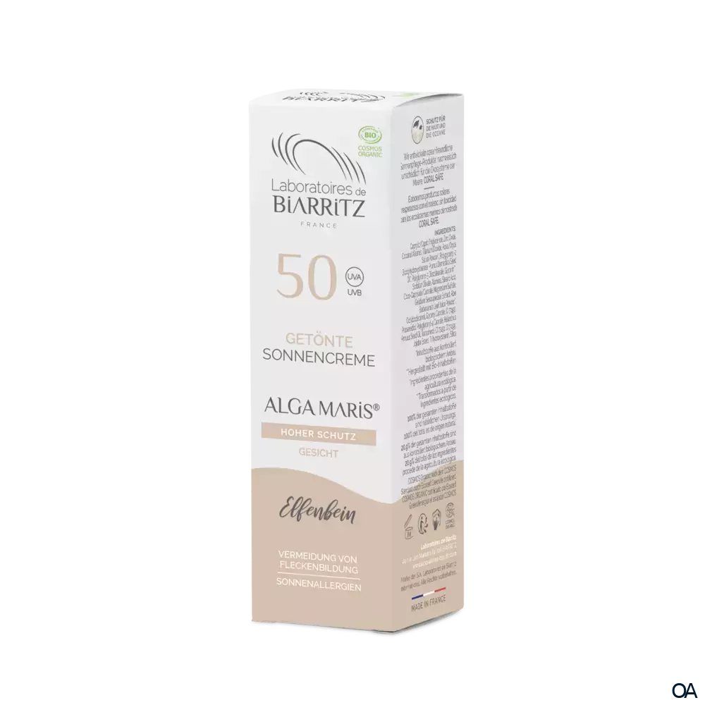 Alga Maris getönte Sonnencreme bio für Gesicht LSF 50 elfenbein LdB Alga Maris getönte Sonnencreme bio für Gesicht LSF 50 elfenbein LdB