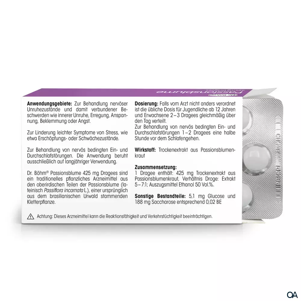 Dr. Böhm® Passionsblume 425 mg Dragees Dr. Böhm® Passionsblume 425 mg Dragees