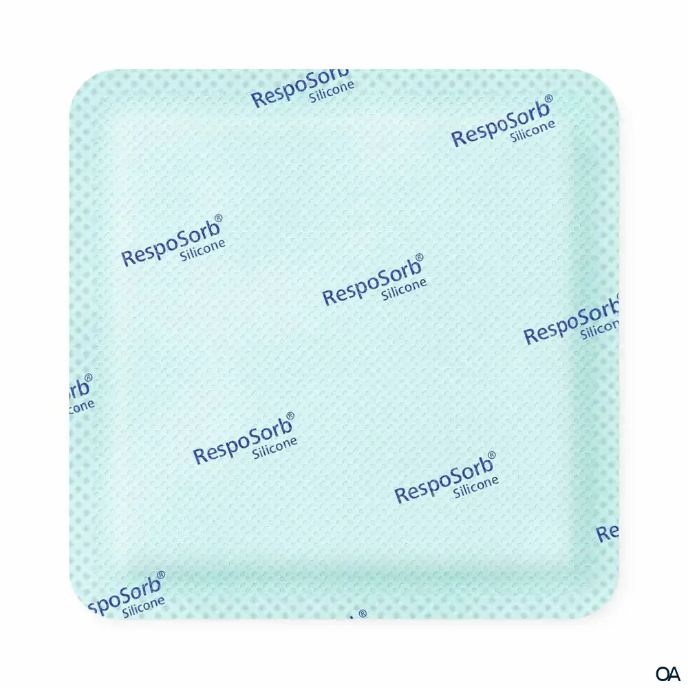 RespoSorb® Silicone superabsorbierende Saugkompresse mit Silikonwundkontaktschicht steril, 8 x 8 cm