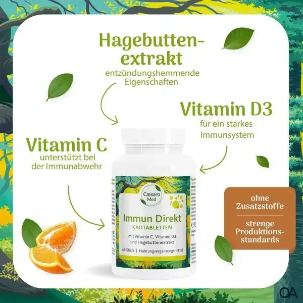 Caesaro Med Immun Direkt Vitamin C & Vitamin D Kautabletten
