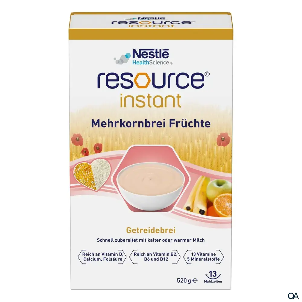 Nestle resource® instant Mehrkornbrei Früchte 520g Nestle resource® instant Mehrkornbrei Früchte 520g