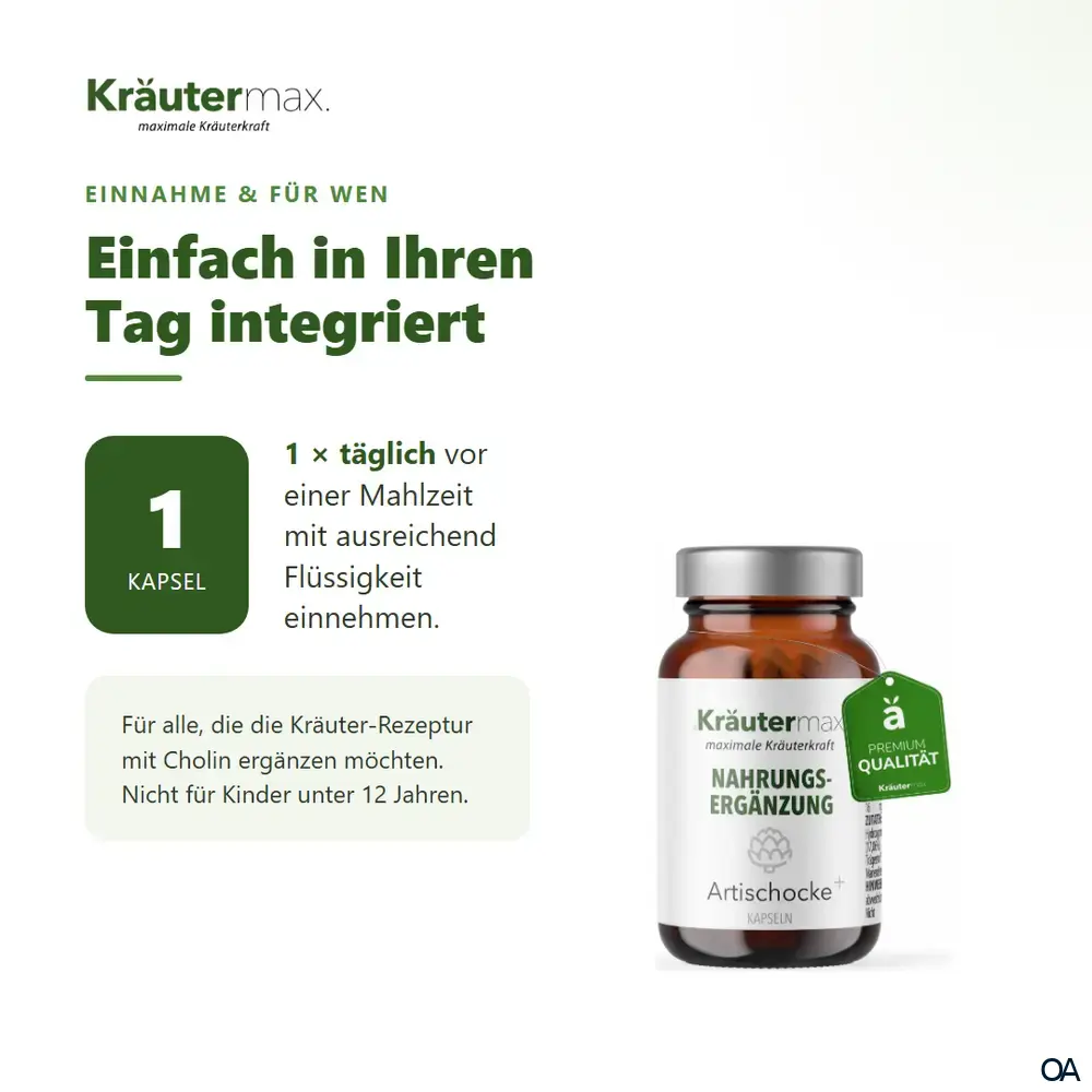 Kräutermax Artischocken Kapseln plus Mariendistel Samen