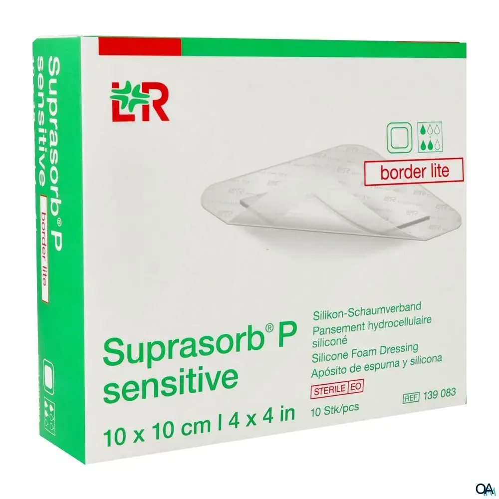 Suprasorb® P sensitive border lite Silikon-Schaumverband steril, 10 x 10 cm