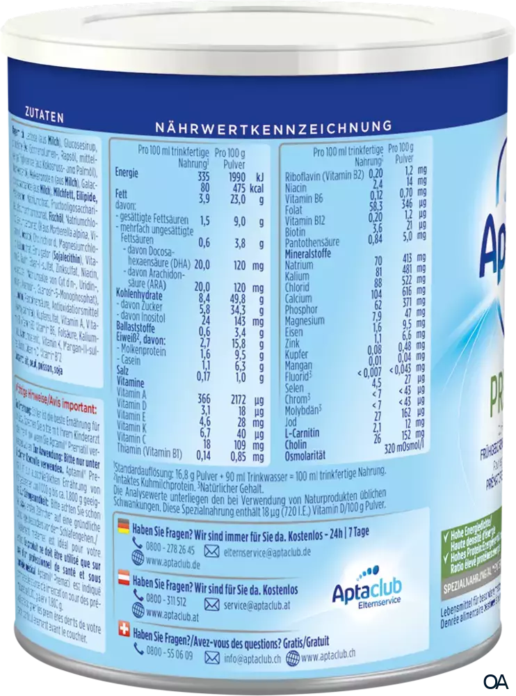 Aptamil® Prematil Spezialnahrung Pulver Aptamil® Prematil Spezialnahrung Pulver