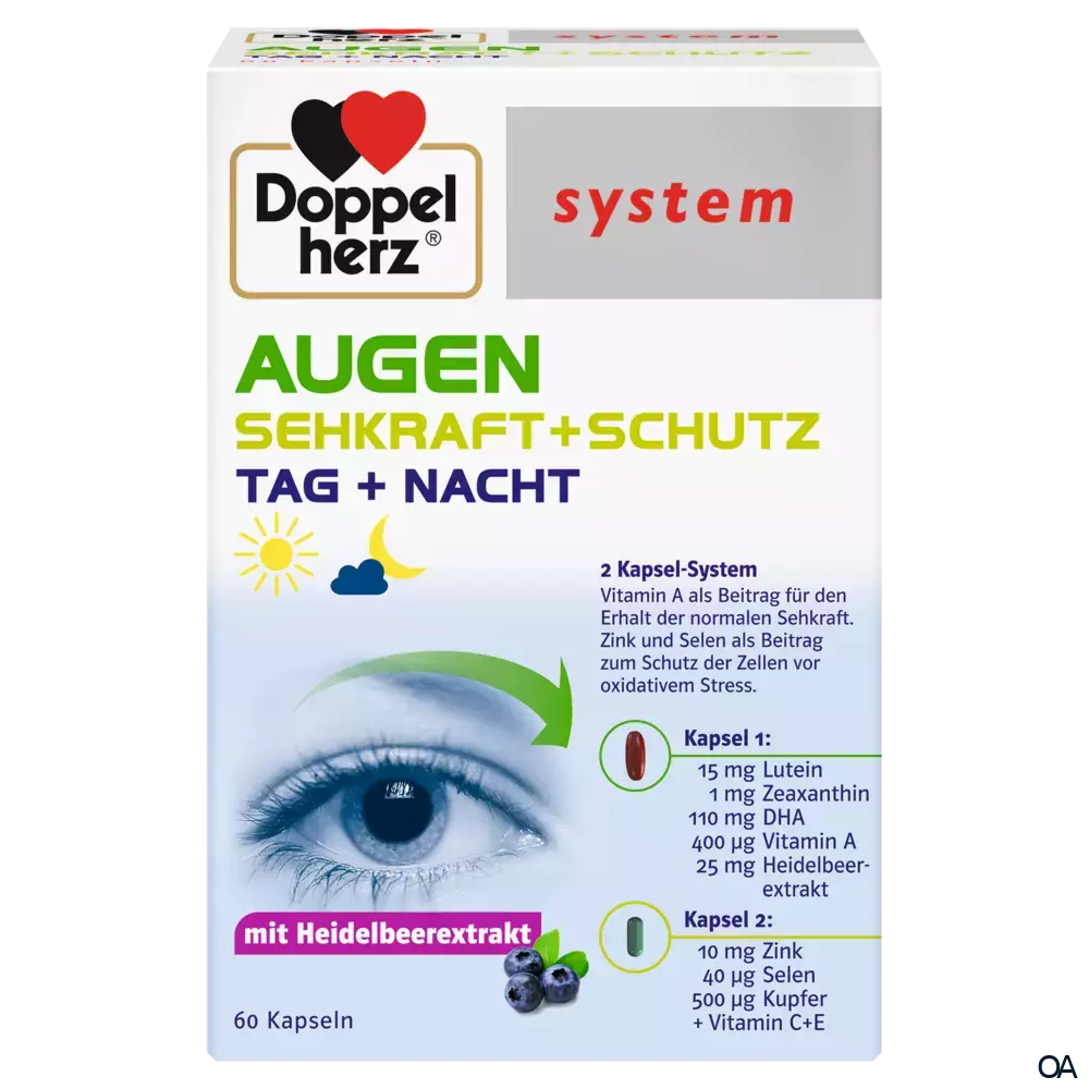 Doppelherz system AUGEN SEHKRAFT + SCHUTZ Tag + Nacht Kapseln Doppelherz system AUGEN SEHKRAFT + SCHUTZ Tag + Nacht Kapseln