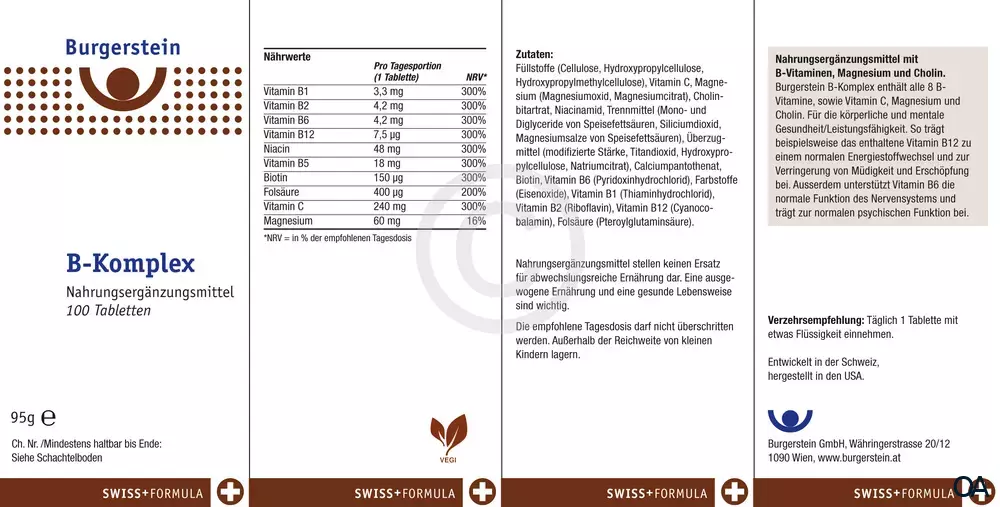 Burgerstein B-Komplex Tabletten