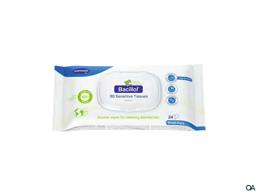 Bacillol® 30 Sensitive green Tissues - Materialschonende Schnell-Desinfektionstücher