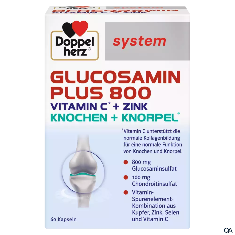 Doppelherz system GLUCOSAMIN PLUS 800 VITAMIN C + ZINK Kapseln Doppelherz system GLUCOSAMIN PLUS 800 VITAMIN C + ZINK Kapseln