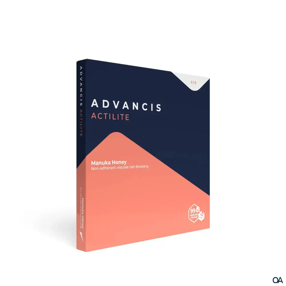 Advancis Medical Actilite® Nicht klebende Netzauflage aus Viskose steril, 5 x 5 cm Advancis Medical Actilite® Nicht klebende Netzauflage aus Viskose steril, 5 x 5 cm