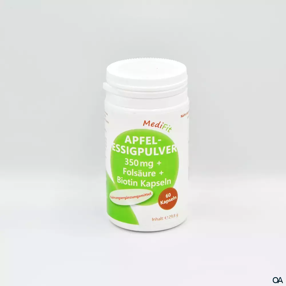 MediFit Apfelessigpulver 350 mg + Folsäure + Biotin Kapseln MediFit Apfelessigpulver 350 mg + Folsäure + Biotin Kapseln