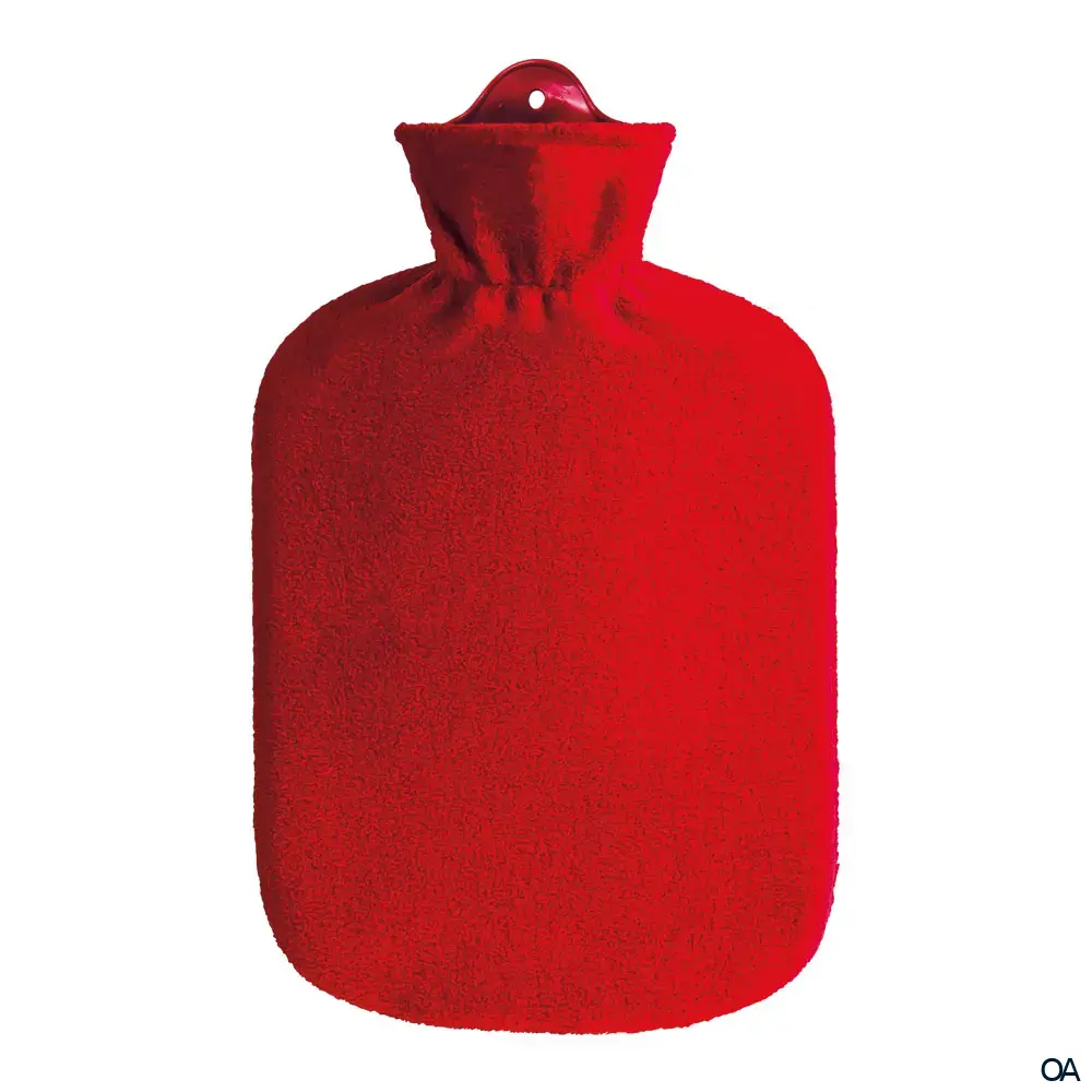 Sänger Wärmflasche mit Fleecebezug rot - 2,0L