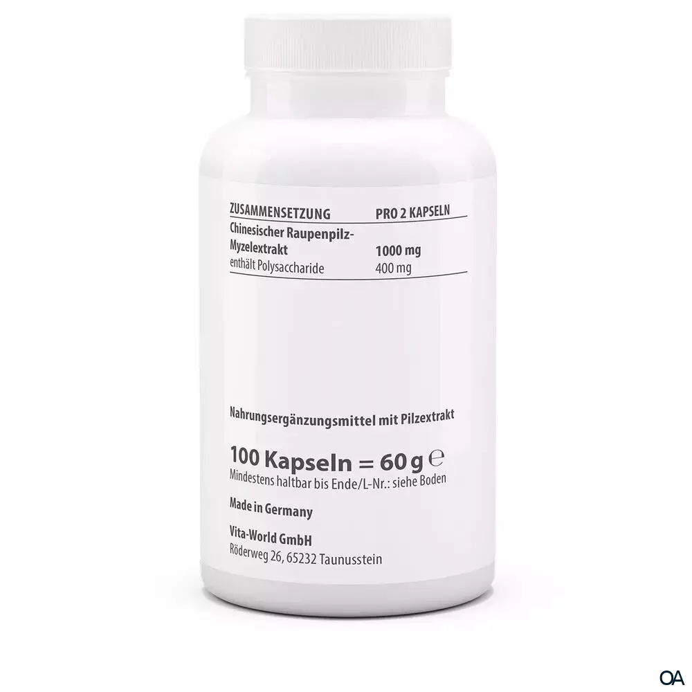 Vitaworld Cordyceps Extrakt CS4 500 mg 40% Polysaccharide Kapseln Vitaworld Cordyceps Extrakt CS4 500 mg 40% Polysaccharide Kapseln