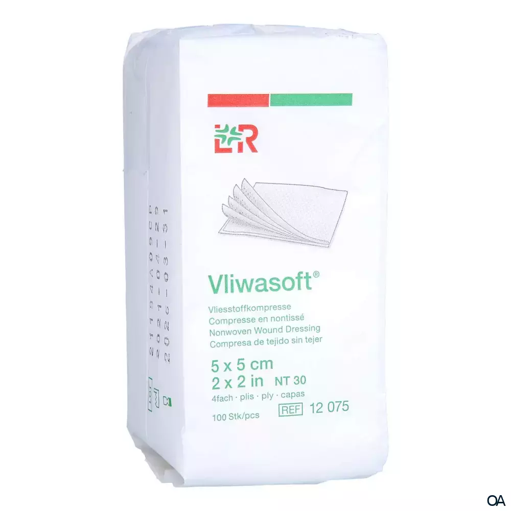 Vliwasoft® Vliesstoffkompressen, unsteril, 4-lagig, 5 x 5 cm