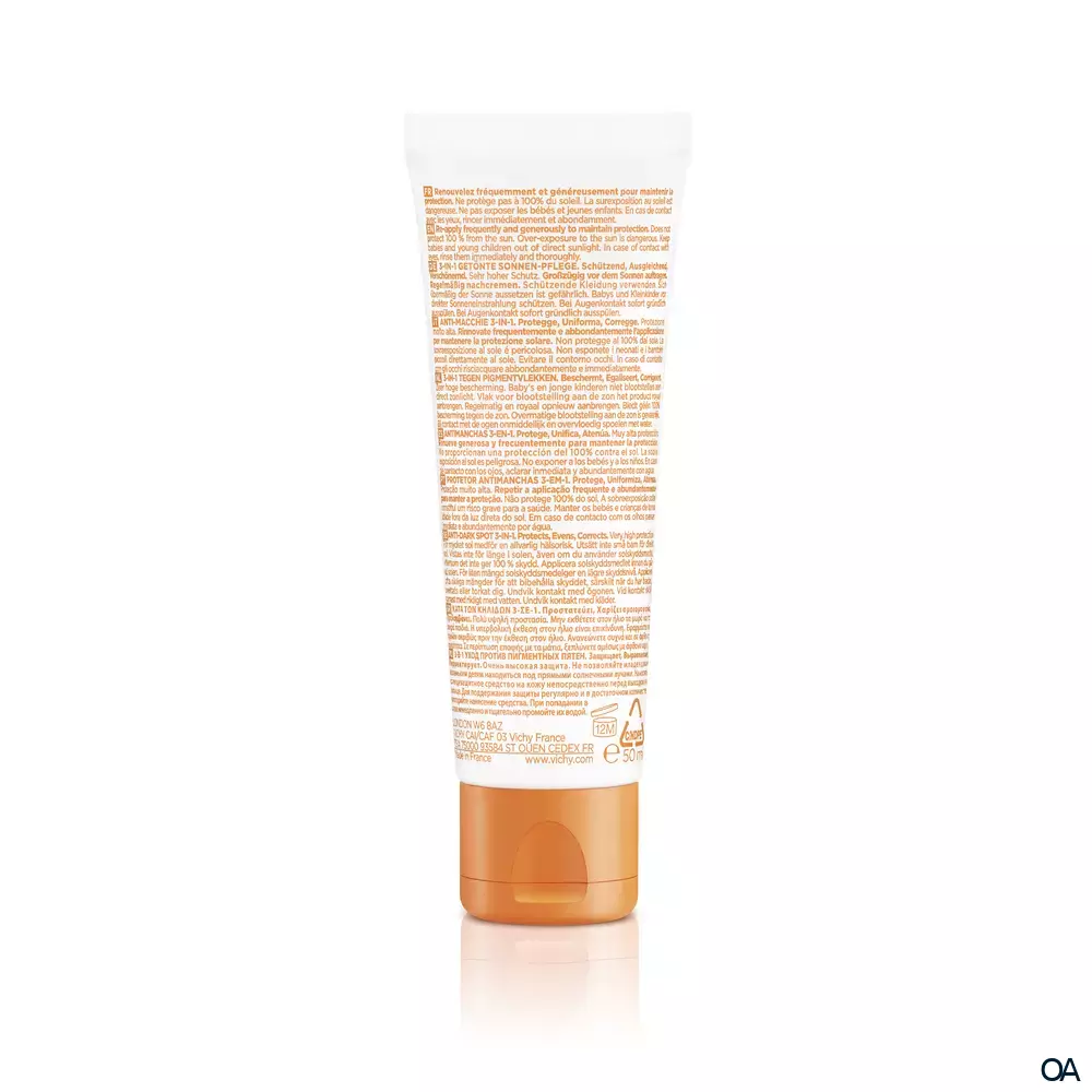 VICHY Idéal Soleil 3-in-1 getönte Sonnen-Pflege LSF 50+ Anti-Pigmentflecken