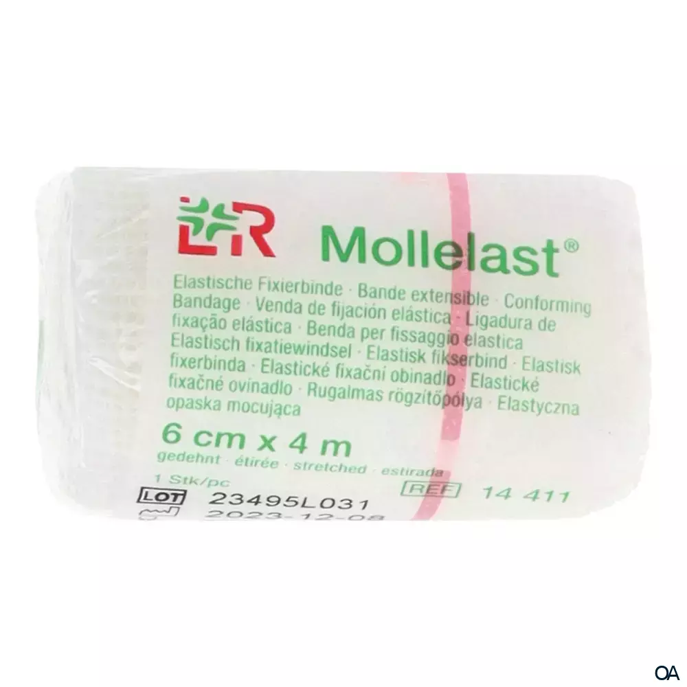 Mollelast® Elastische Fixierbinde, einzeln eingesiegelt, 6 cm x 4 m