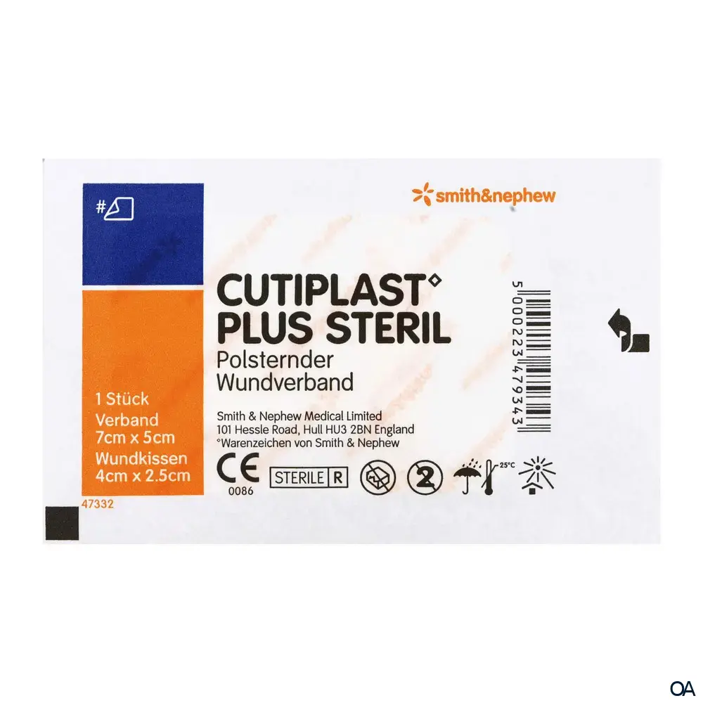 CUTIPLAST Plus Steril Polsternder Wundverband, 7 x 5 cm