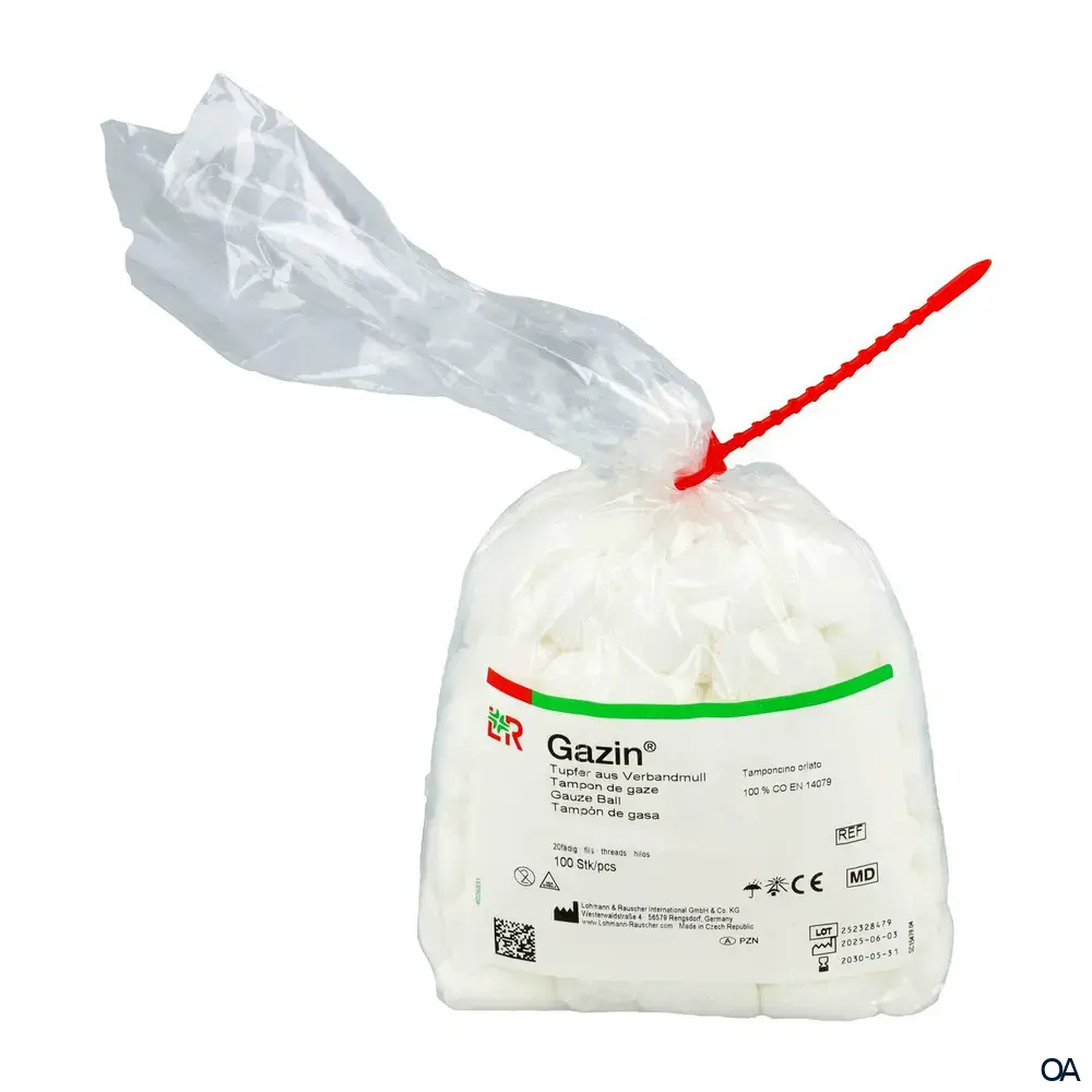 Gazin® Tupfer aus Verbandmull, unsteril, extragroß 6 - ohne Röntgenkontrastfaden, 20-fädig