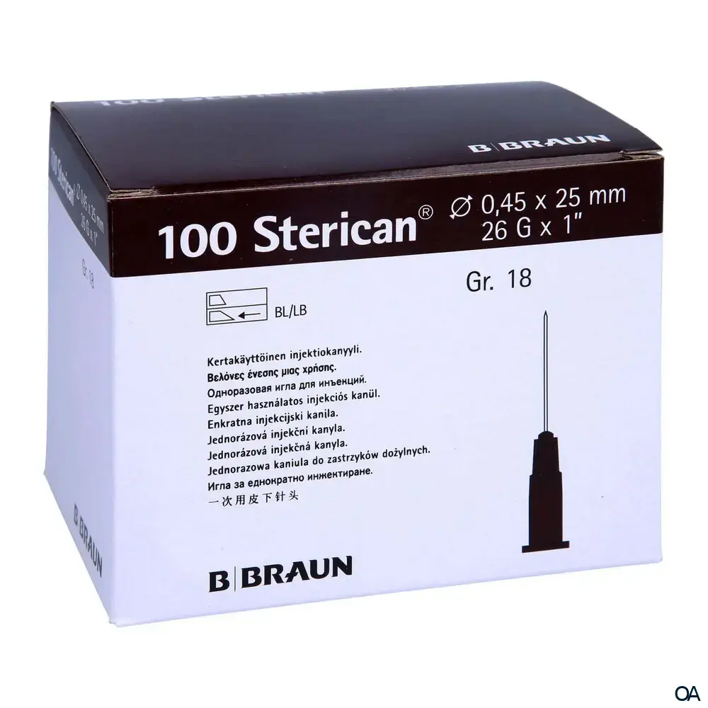 Sterican® Standard Gr.18 G26 x 1", Ø 0,45 x 25 mm, braun Sterican® Standard Gr.18 G26 x 1", Ø 0,45 x 25 mm, braun