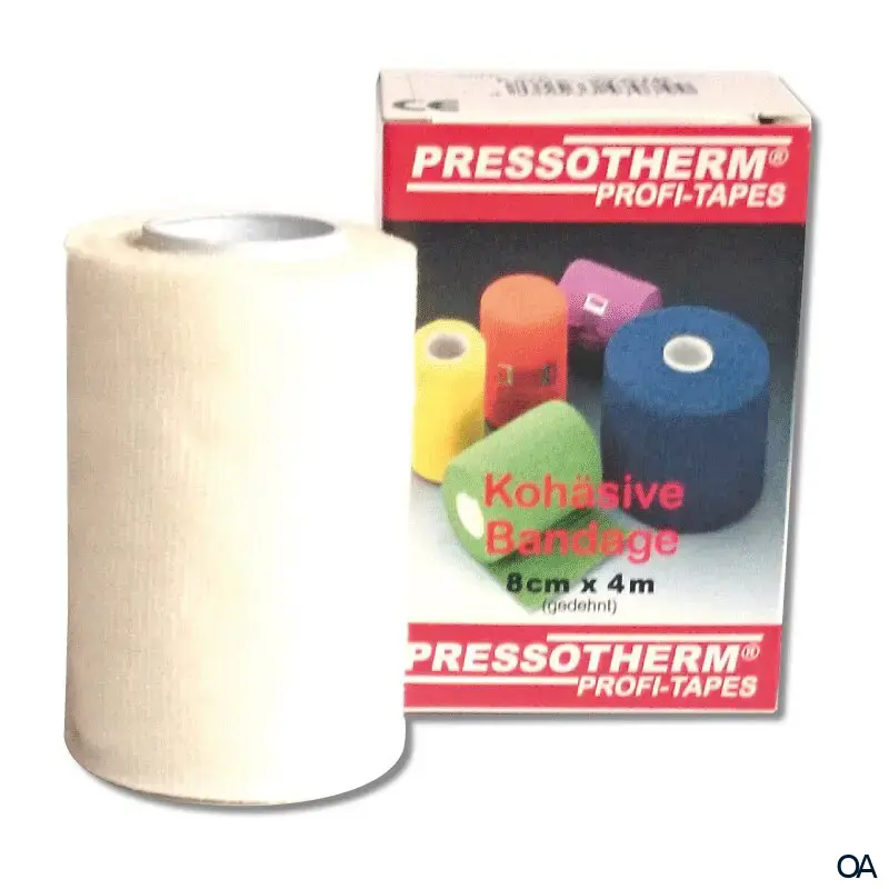 Pressotherm® Bandage Kohäsive Elastische Fixierbinde 8 cm x 4 m - Weiß