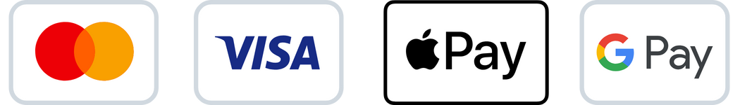 VISA, Mastercard, Maestro, Klarna, Apple Pay, Google Pay