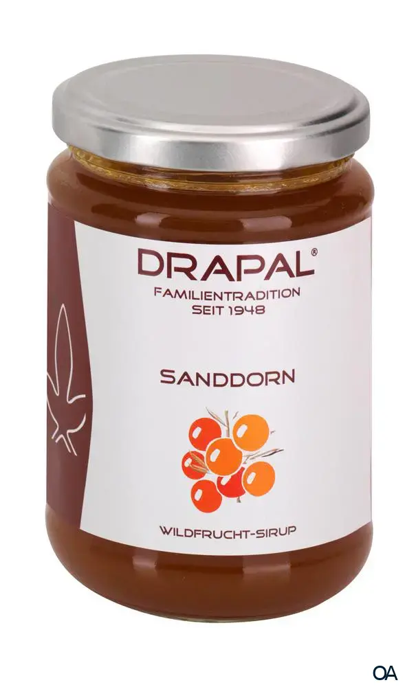 DRAPAL® Sanddorn Wildfruchtsirup Glas mit Faltschachtel DRAPAL® Sanddorn Wildfruchtsirup Glas mit Faltschachtel