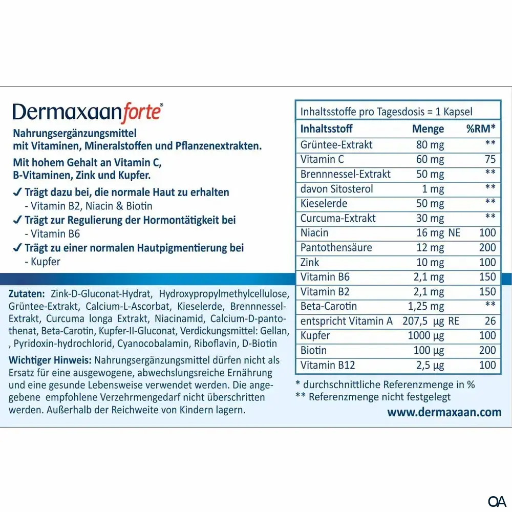 Dermaxaan forte® Kapseln Dermaxaan forte® Kapseln