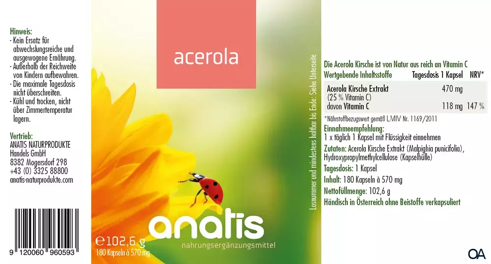 anatis Acerola pur Kapseln anatis Acerola pur Kapseln